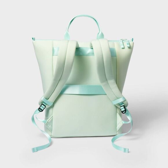 Open Box - All In Motion - Faux Neoprene Tote Backpack - All in Mo Green - Picture 2 of 4